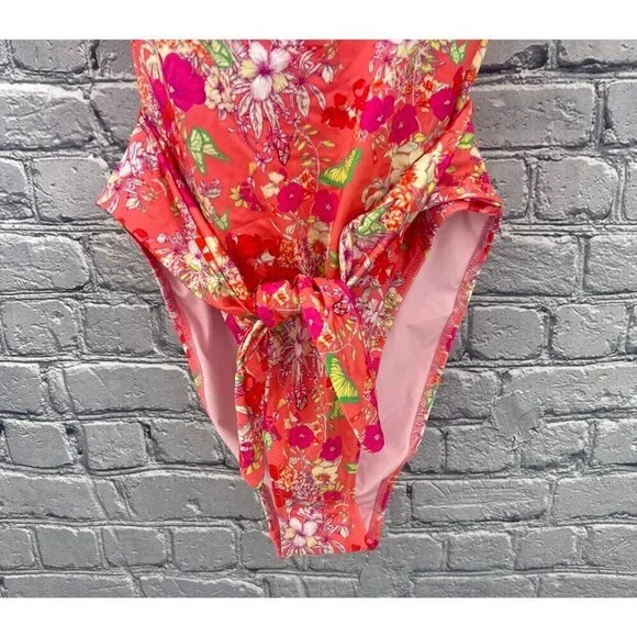 Victoria's Secret Pink Floral 1 Piece Swimsuit Large - Picture 2 of 12